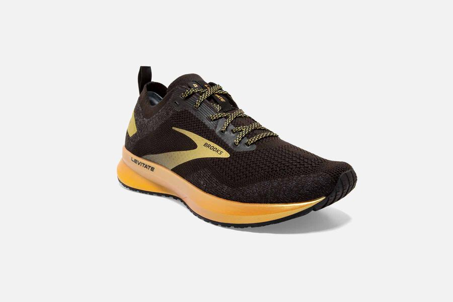 Brooks Levitate 4 Road Running Shoes Womens - Black/Gold - JOBLF-9253